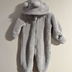 Carter's Cozy Gray Sherpa Footie